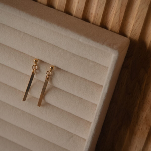 Oorbel gold filled bar