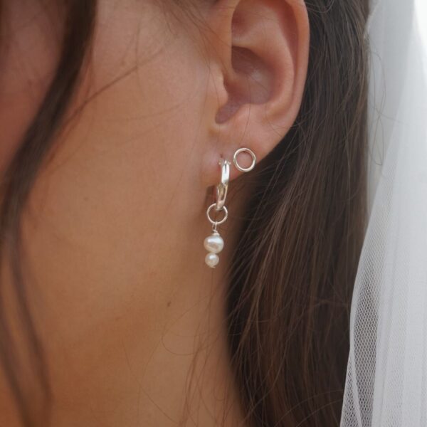 Parel-oorbel-Zilver