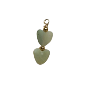 Hanger-oorbel-dubbel-hartje-groen ZA